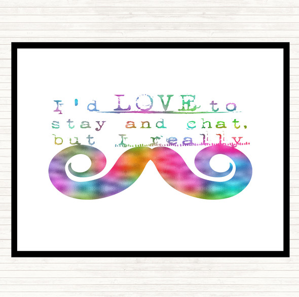 Chat Mustache Rainbow Quote Placemat