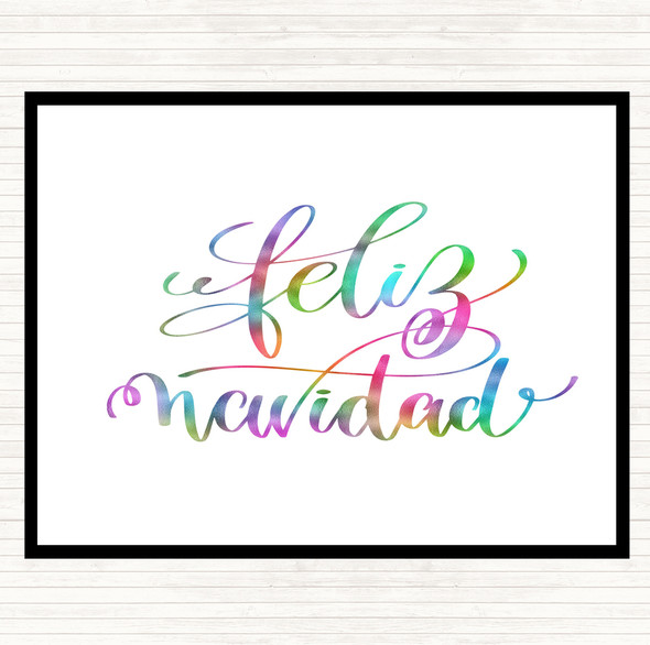 Christmas Feliz Navidad Rainbow Quote Placemat