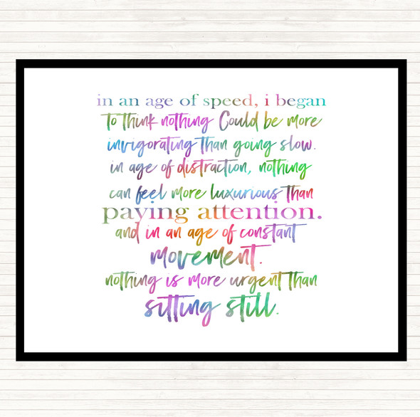 Age Of Speed Rainbow Quote Placemat