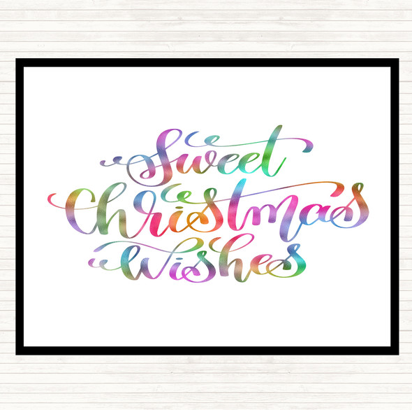 Christmas Sweet Xmas Wishes Rainbow Quote Placemat