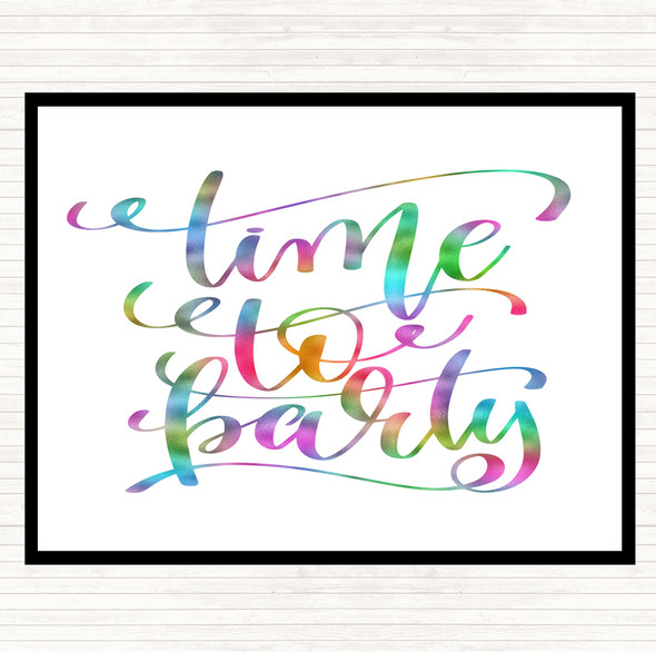 Christmas Time To Party Rainbow Quote Placemat