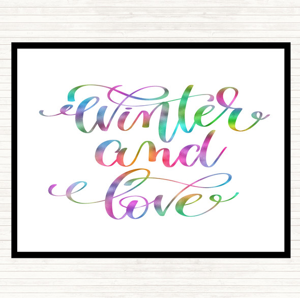 Christmas Winter & Love Rainbow Quote Placemat