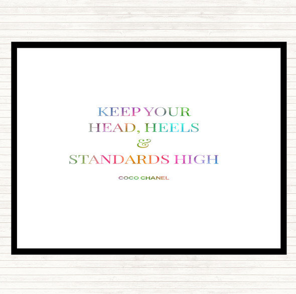 Coco Chanel High Standard & Heels Rainbow Quote Placemat