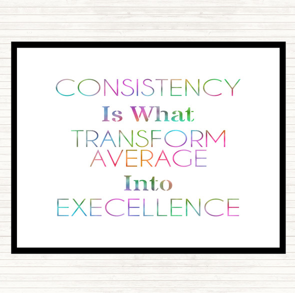 Consistency Rainbow Quote Placemat