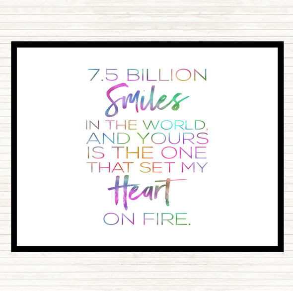 7.5 Billion Smiles Rainbow Quote Placemat