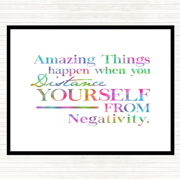Distance Yourself From Negativity Rainbow Quote Placemat
