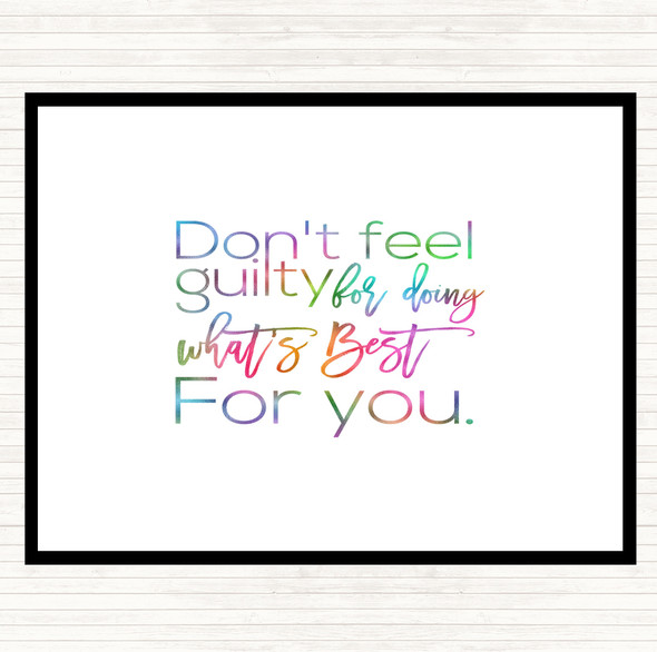 Don't Feel Guilty Rainbow Quote Placemat
