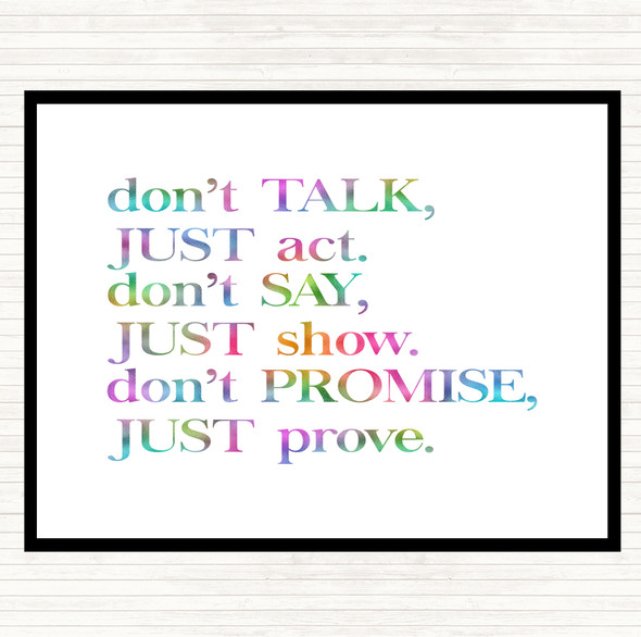 Don't Talk Rainbow Quote Placemat