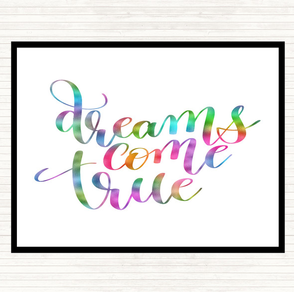 Dreams Come True Rainbow Quote Placemat