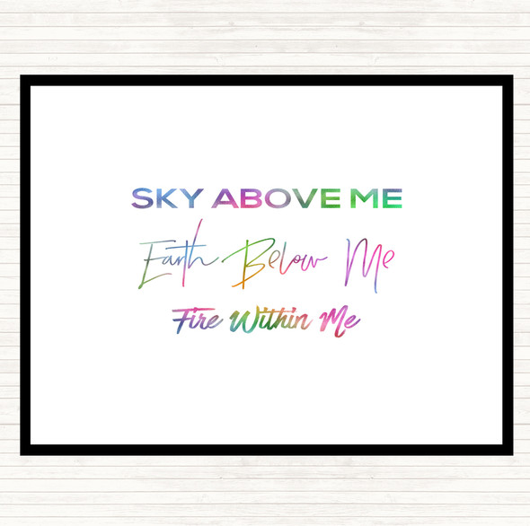 Earth Below Me Rainbow Quote Placemat