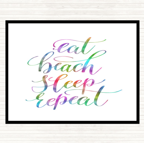 Eat Beach Repeat Rainbow Quote Placemat