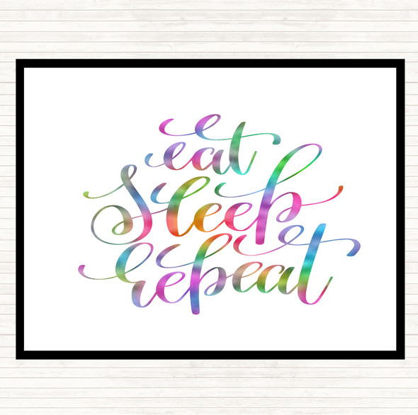 Eat Sleep Repeat Rainbow Quote Placemat
