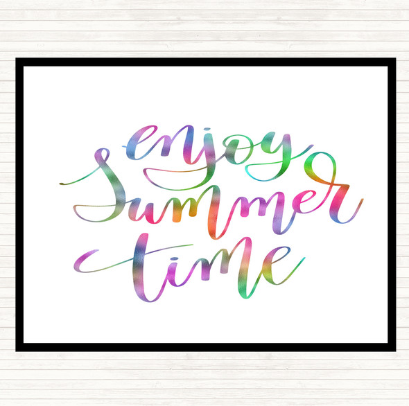 Enjoy Summer Time Rainbow Quote Placemat