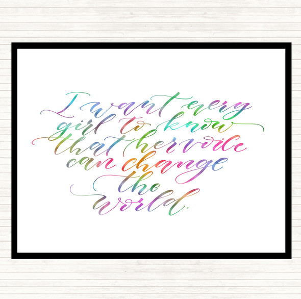 Every Girl Rainbow Quote Placemat