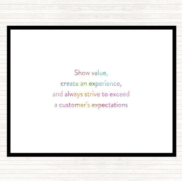 Exceed Customers Expectations Rainbow Quote Placemat