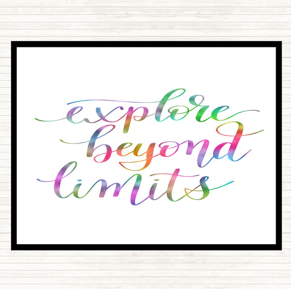 Explore Beyond Limits Rainbow Quote Placemat