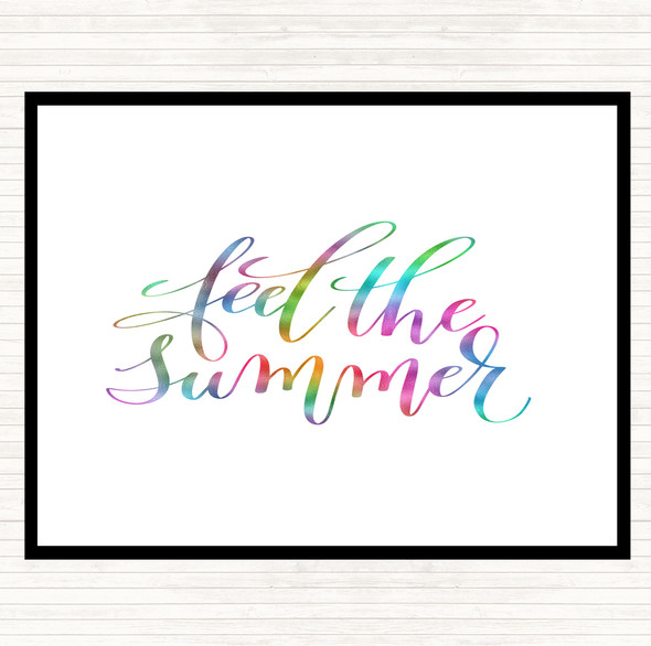 Feel The Summer Rainbow Quote Placemat