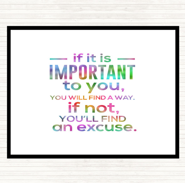 Find An Excuse Rainbow Quote Placemat