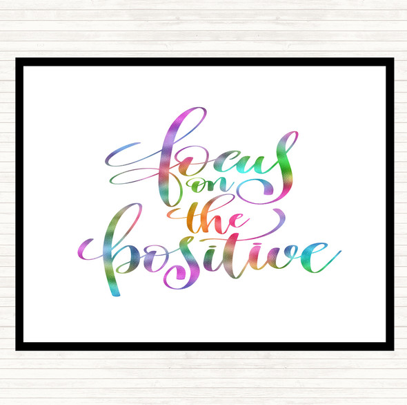 Focus On Positive Rainbow Quote Placemat