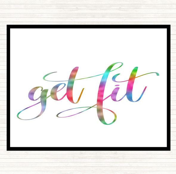 Get Fit Rainbow Quote Placemat