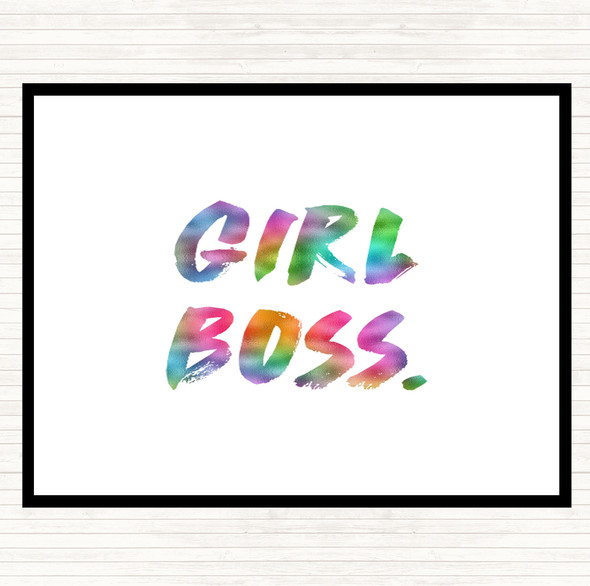 Girl Boss Bold Rainbow Quote Placemat