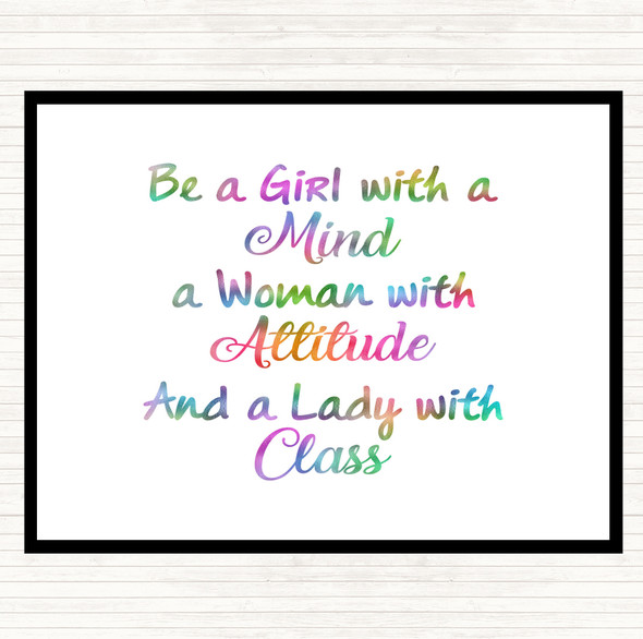 Girl With A Mind Rainbow Quote Placemat
