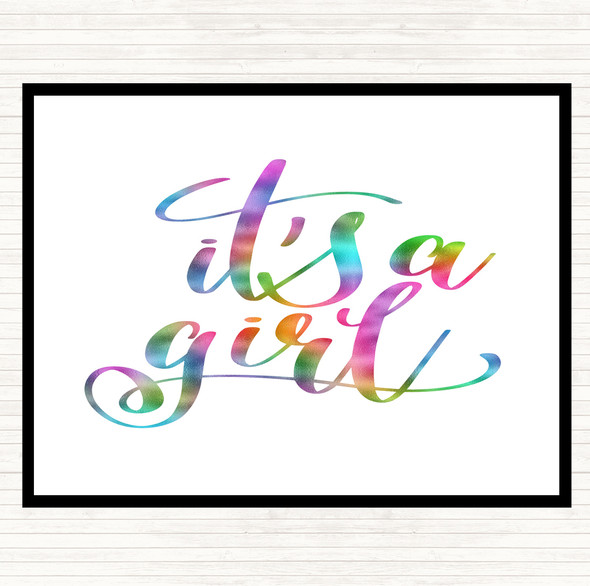 A Girl Rainbow Quote Placemat