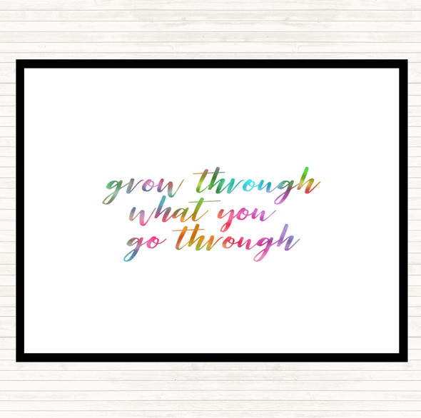 Grow Through Rainbow Quote Placemat