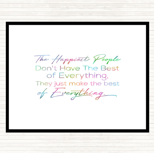 Happiest People Rainbow Quote Placemat