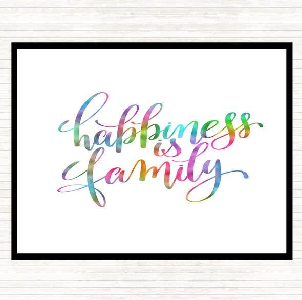 Happiness Is Family Rainbow Quote Placemat