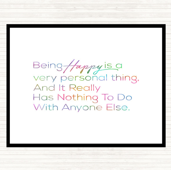 Happy Is Personal Rainbow Quote Placemat