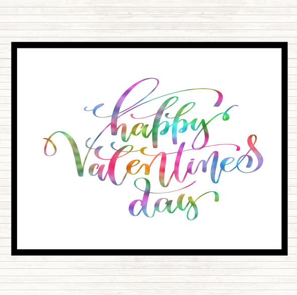 Happy Valentines Rainbow Quote Placemat