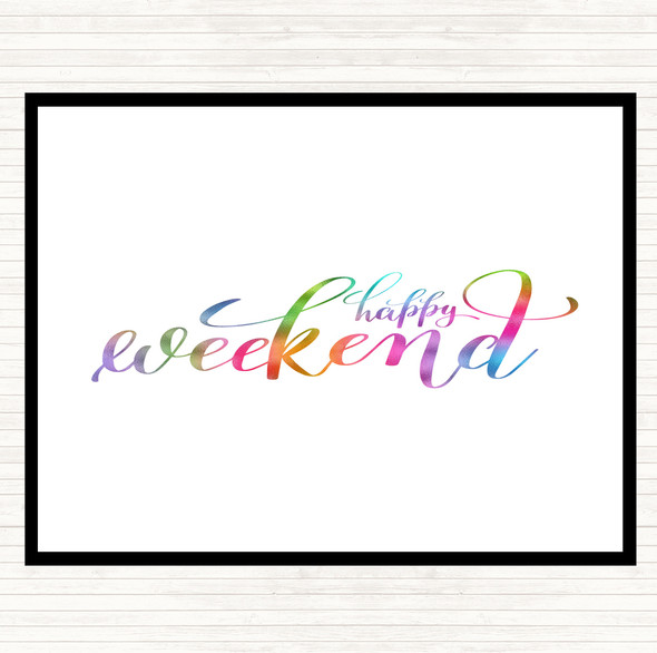 Happy Weekend Rainbow Quote Placemat