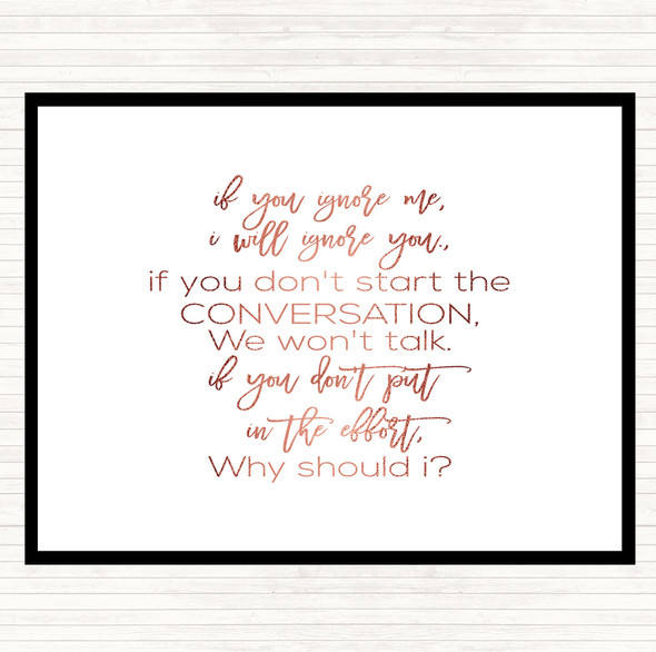Rose Gold If You Wake Up Quote Placemat