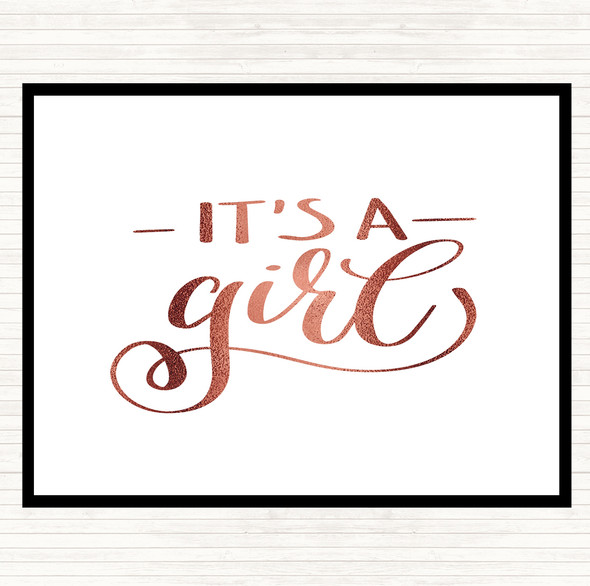 Rose Gold Its A Girl Quote Placemat