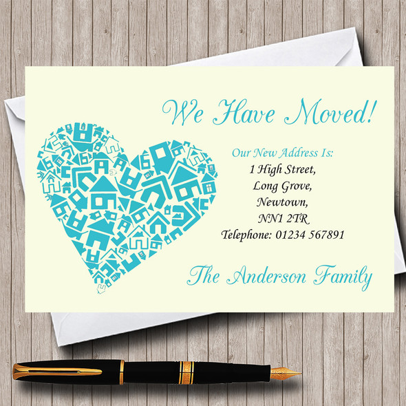 Heart New Home Change Of Address Moving House Cards