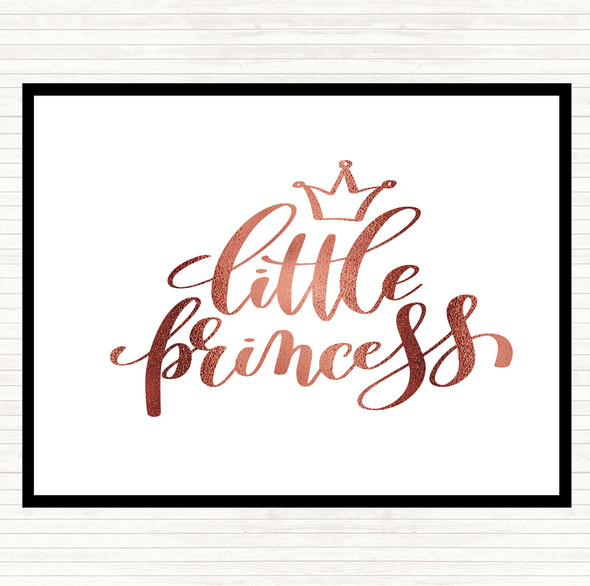 Rose Gold Little Princess Quote Placemat