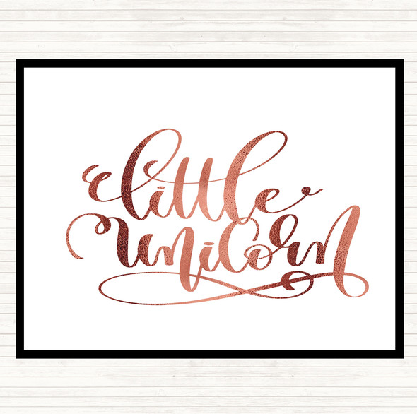 Rose Gold Little Unicorn Quote Placemat