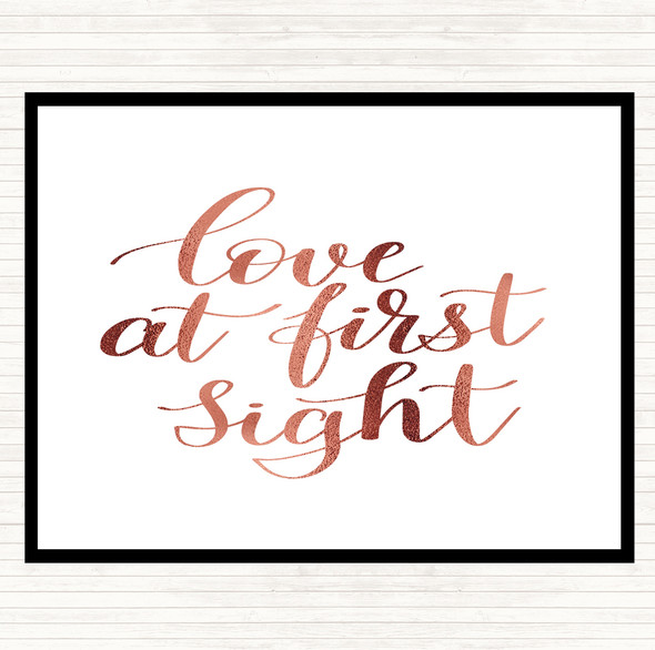 Rose Gold Love At First Sight Quote Placemat