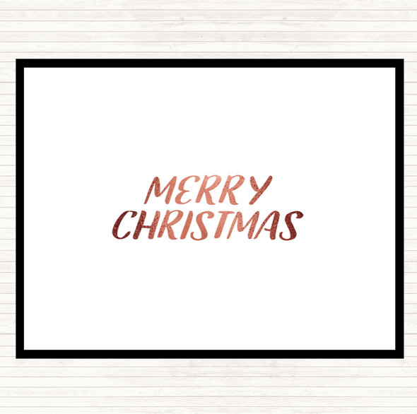 Rose Gold Merry Christmas Quote Placemat