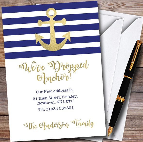 Dropped Anchor New Home Change Of Address Moving House Cards