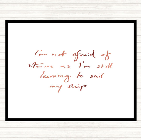 Rose Gold Not Afraid Storms Quote Placemat