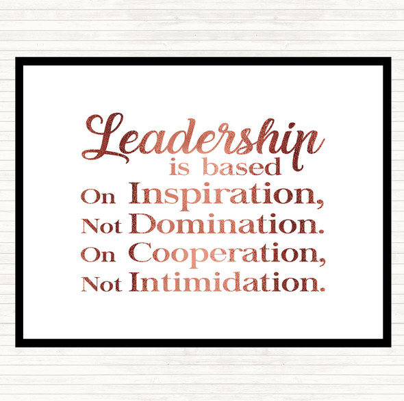 Rose Gold Not Intimidation Quote Placemat