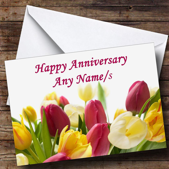 Tulips Customised Anniversary Card