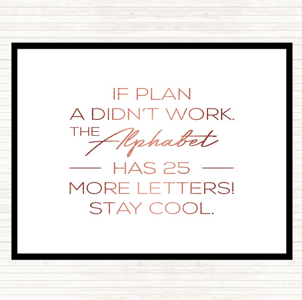 Rose Gold Plan A Quote Placemat
