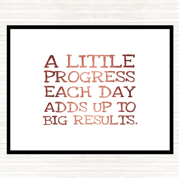 Rose Gold Progress Each Day Quote Placemat