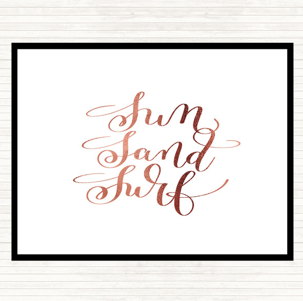 Rose Gold Sand Surf Quote Placemat Rose Gold Sand Surf Quote Placemat