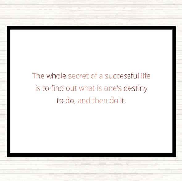 Rose Gold Secret Of Successful Life Quote Placemat