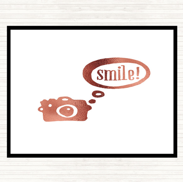 Rose Gold Smile Camera Quote Placemat