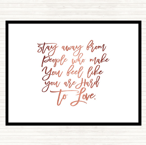 Rose Gold Stay Away Quote Placemat